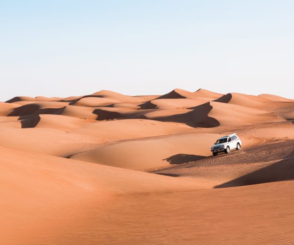 Sultanate Of Oman, Wahiba Sands, Dune bashing in an SUV